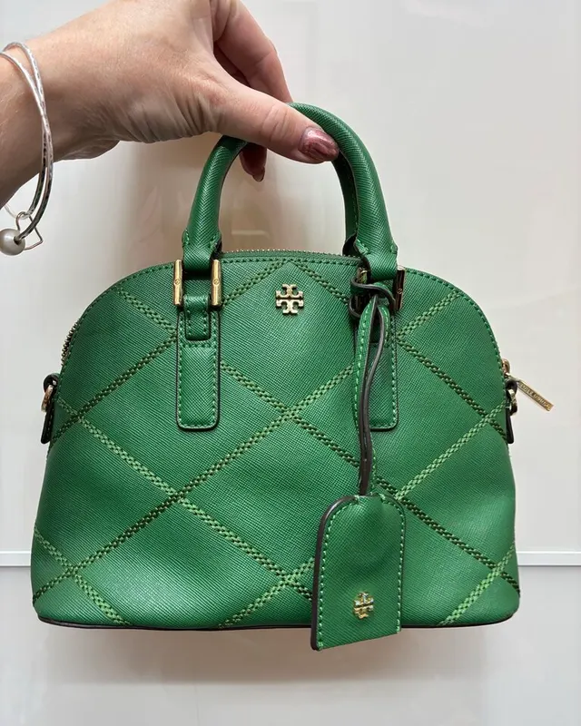 Green Tory Burch Robinson mini dome handbag